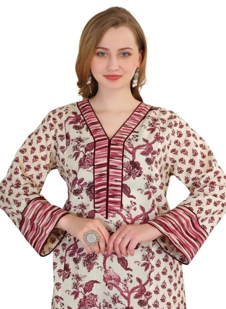 Artemea SOFT HAND BLOCK PRINTED PREMIUM COTTON JALABIYA