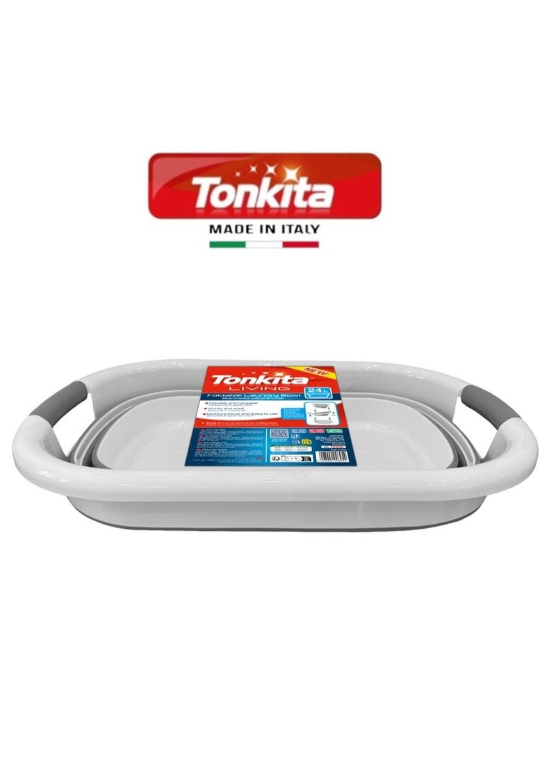 Tonkita وعاء غسيل قابل للطي من تونكيتا ليفينغ سعة 24 لتر - حوض متعدد الاستخدامات قابل للطي للمنزل والتخييم والمطبخ - Image 1