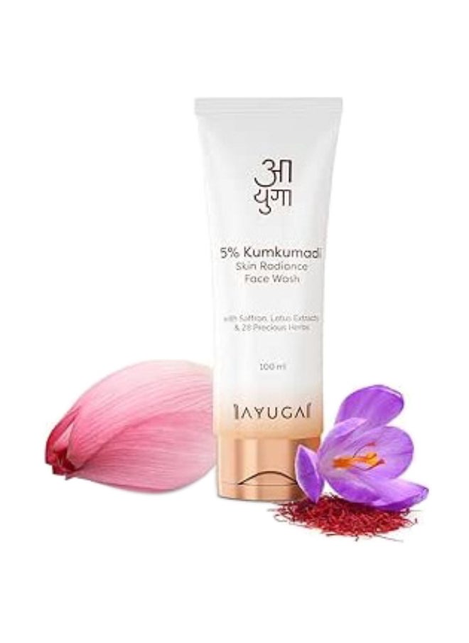 Ayuga 5% Kumkumadi Skin Radiance Face Wash with Saffron & Lotus Extracts for Dull Skin, Dirt, Pollution & Dark Spots | Daily Cleanser | 100 ml  - Image 2