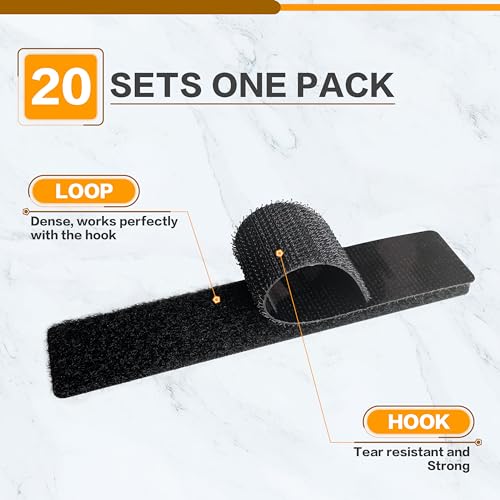 KING MOUNTAIN 1x3 Inch Hook and Loop Strips, 20 Sets Nylon Self Adhesive Tape, Double Sided Strong Back Adhesive Tape and Dots for Office, Home and Crafting, Heavy Duty, Black - Image 2