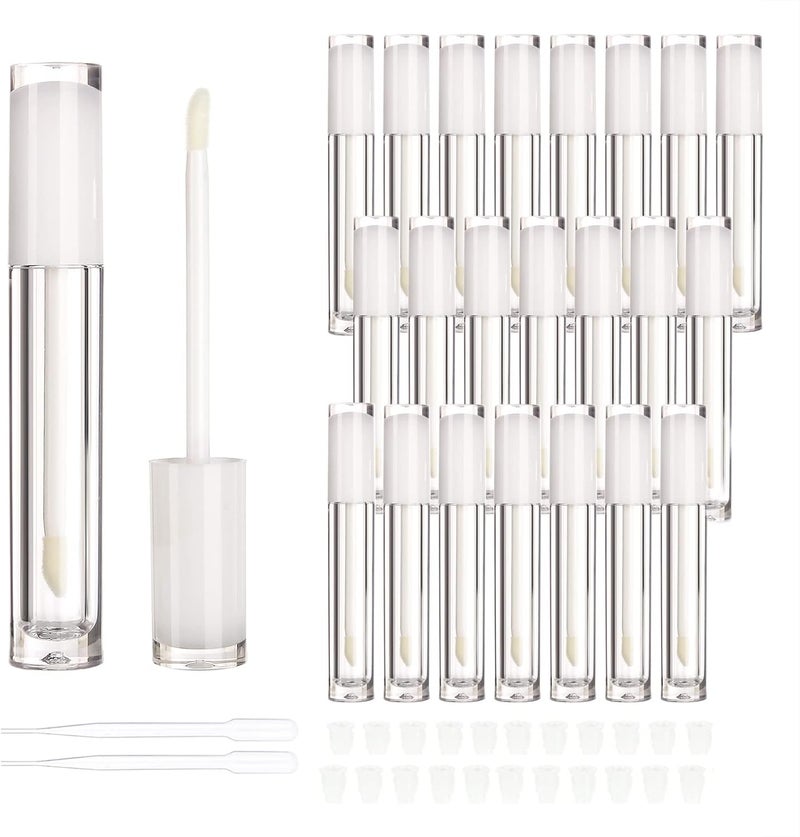 COSIDEA COSIDEA 22 pack empty round 5ml white lip gloss tubes cute lipgloss tube containers with wand wholesale in bulk lip balm container packing