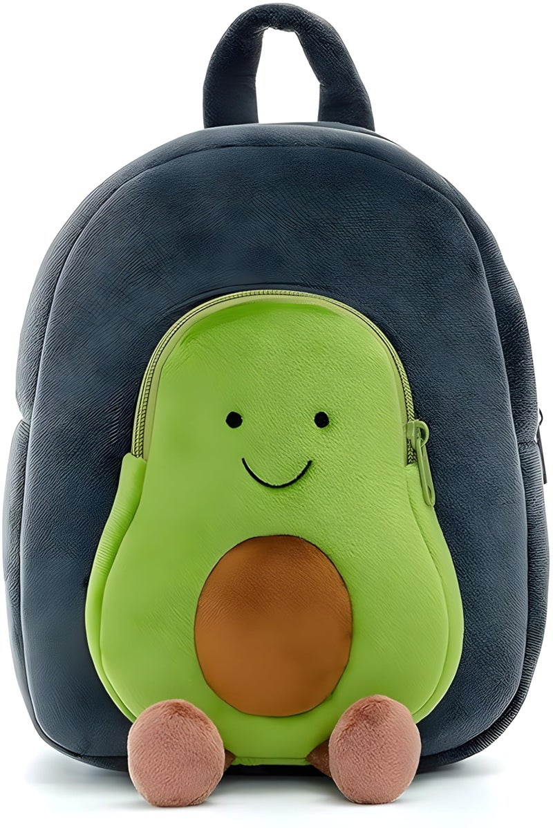 Delicado Plush Avocado Kids Backpack | Soft Lightweight Toddler Nursery Preschool School Travel Bag for Boys & Girls Age 1-5 Years | 14 Inch Green - Image 1