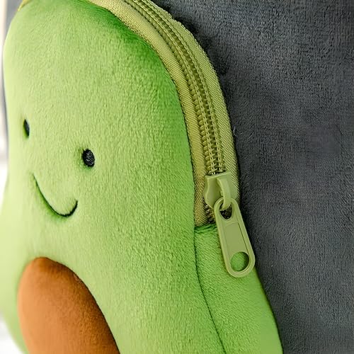 Delicado Plush Avocado Kids Backpack | Soft Lightweight Toddler Nursery Preschool School Travel Bag for Boys & Girls Age 1-5 Years | 14 Inch Green - Image 4