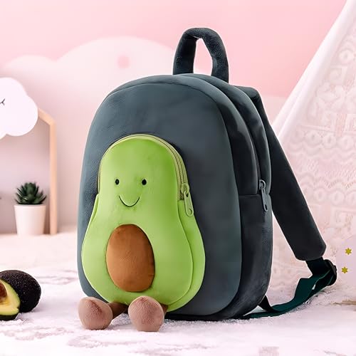 Delicado Plush Avocado Kids Backpack | Soft Lightweight Toddler Nursery Preschool School Travel Bag for Boys & Girls Age 1-5 Years | 14 Inch Green - Image 3