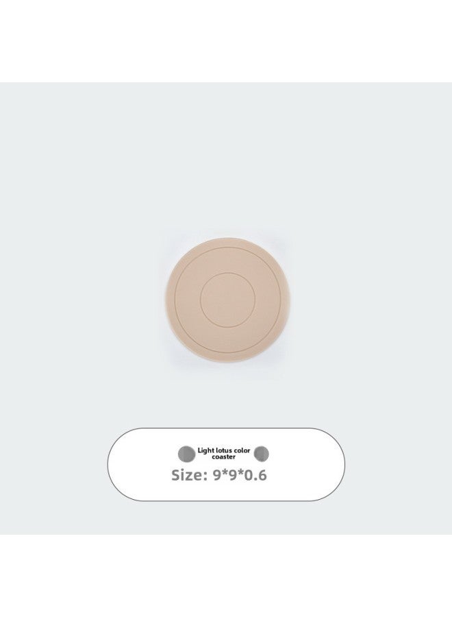 High Temperature Resistant Silicone Heat Insulation Pad Dining Table Food Pad Household Anti-scalding Advanced Sense Sand Pot Pad Bowl Tea Cup Pad Thickened-Color:9cm Coaster-light Lotus Color  - Image 1