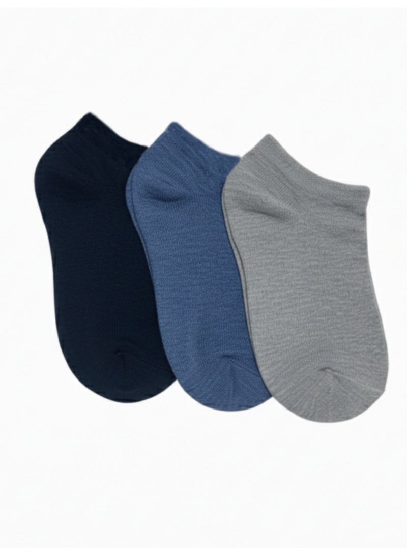 مجموعة من ثلاث أزواج جوارب كاجوال خليط قطني قصيرة - Image 2