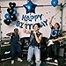 WEIKA 27 Pcs Blue Black Birthday Decorations 3D Letters Blue Happy Birthday Balloon Banner Pentagram Heart Foil Balloons Confetti Balloons Kit For Boys Girls Party Supplies - Image 4
