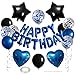 WEIKA 27 Pcs Blue Black Birthday Decorations 3D Letters Blue Happy Birthday Balloon Banner Pentagram Heart Foil Balloons Confetti Balloons Kit For Boys Girls Party Supplies - Image 2