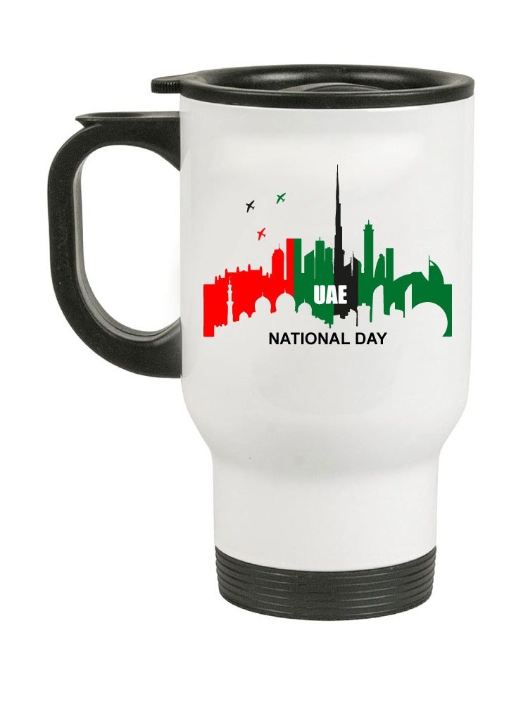 UAE Flag Day Travel Mug Gifts-Celebrate The National Day With Printed Design Travel Mug Gifts - Image 1