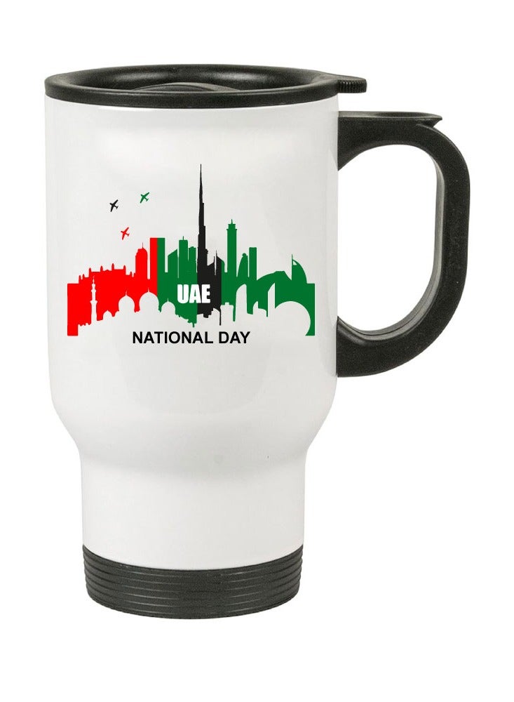 UAE Flag Day Travel Mug Gifts-Celebrate The National Day With Printed Design Travel Mug Gifts - Image 2