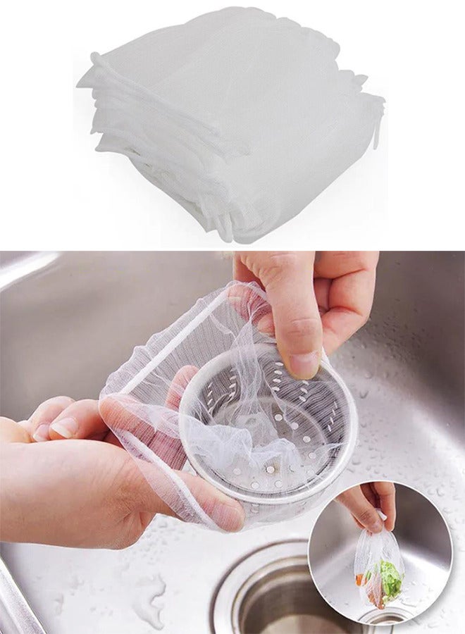 100-Pieces Sink Garbage Filter Bag White  - Image 1