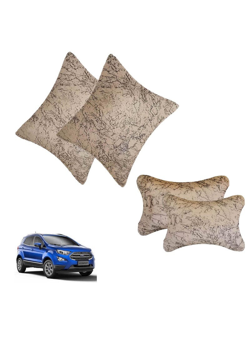Adroitz Adroitz Velvet Car Neck Rest Pillow Cushion for All CarsPack of 4 Ad93  - Image 1