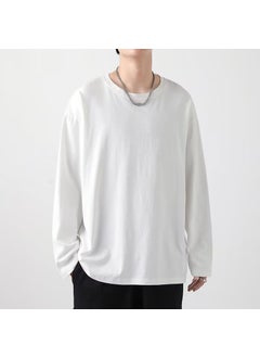 Generic Loose-Fit Long Sleeve T-Shirt Casual Sweatshirt Inner Trendy Base Layer Top For Men Youth Spring Season New Arrival White Fog blue  - Image 5