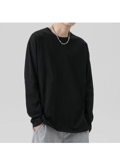 Generic Loose-Fit Long Sleeve T-Shirt Casual Sweatshirt Inner Trendy Base Layer Top For Men Youth Spring Season New Arrival White Fog blue  - Image 3