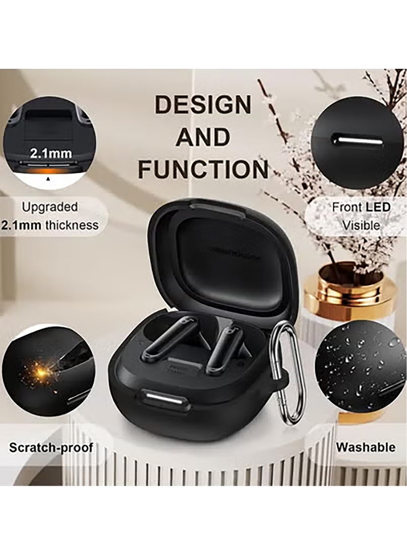Silicone Case for Anker Soundcore P40i Case Cover with Keychain/Cleaner Kit (Black)  - Image 4