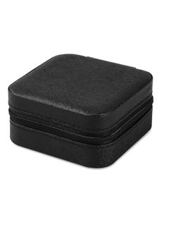 TRAVEL Small Leather Jewelry Organizer, Rings, Earrings, Necklaces, Bracelets, Jewelry Box, Jewelry Storage Box, Cosmetic Box (Black)  - Image 2