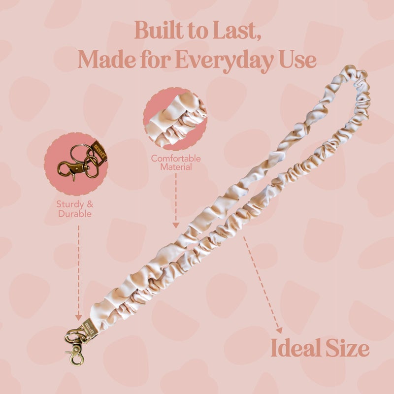 ANDI Neck Lanyard For Women - Scrunchie Cute Lanyard for Keys, Id Card Holder, Wallet - Aesthetic Long Lanyard (Oat Milk) - Image 5