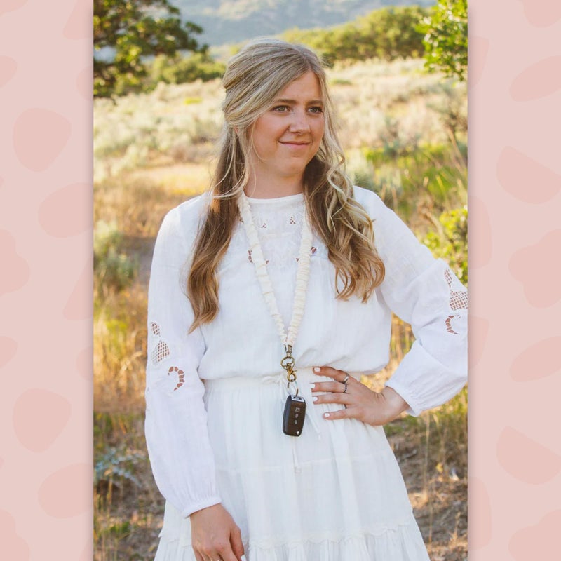 ANDI Neck Lanyard For Women - Scrunchie Cute Lanyard for Keys, Id Card Holder, Wallet - Aesthetic Long Lanyard (Oat Milk) - Image 2