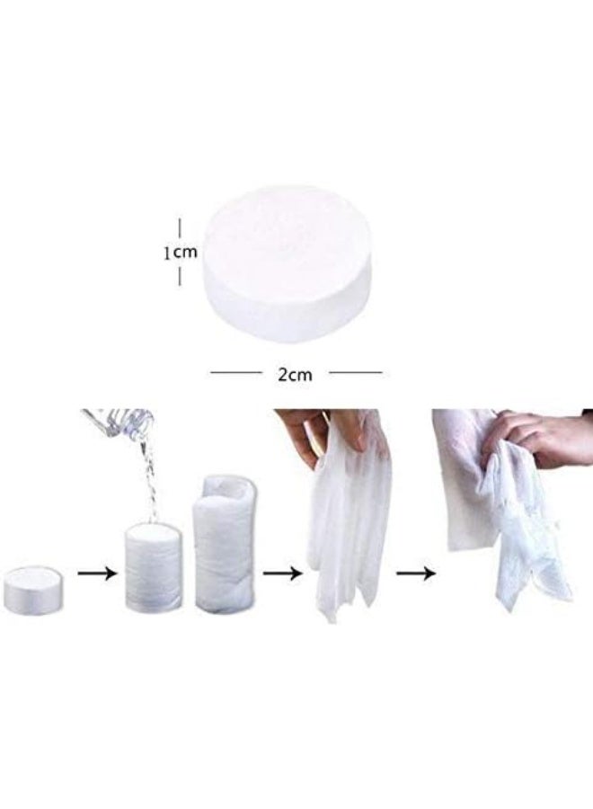 Hoasis 100 Pieces Disposable Magic Compressed Cotton Towel, Beauty Salon Facial Cleansing Towel for Sports Outdoors Travel (White) - Image 2