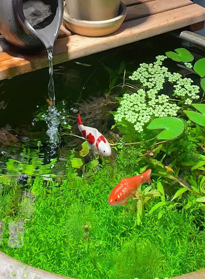 TOYANDONA Ceramic Floating Koi Fish - 2pcs Artificial Floating Fish Fake Goldfish Decor for Aquarium Tank Fountain Decorations - Image 4