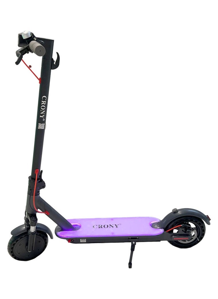 Crony W563 E-Scooter 250W Motor, 25-45KN/H Speed, 10-25KM Range, Front Suspension, Durable Honeycomb Tires,Smart App Control,Aluminum Alloy Frame, 100KG Max Load, 36V/7.8AH Battery,Easy Folding, LED Light Base, Commuter Electric Scooter for Adults & Kids, Portable, Lightweight Design, Durable Honeycomb Tires, Bluetooth Connectivity, Ideal for Daily Commute & Leisure Rides, 3-5 Hours Charging Time, Normal/Disc Brakes, IPX4 Waterproof, 7 Colors LED Deck Lights, Black  - Image 3