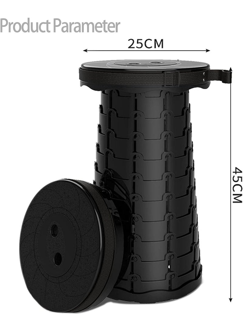 Gonice Portable Retractable Folding Stool, Collapsible Telescopic Safety Stool Sturdy and Lightweight with 330lbs Load Capacity for Adults Seniors Picnic Fishing Hiking Travel  - Image 2