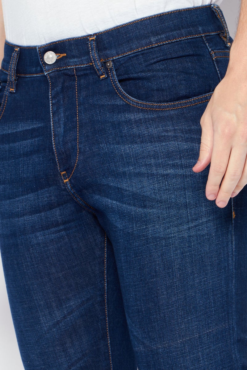 DIESEL جينز دنيم ضيق للرجال 2019 بتصميم D-Strukt بلون غامق وقابل للتمدد، أزرق داكن - Image 3