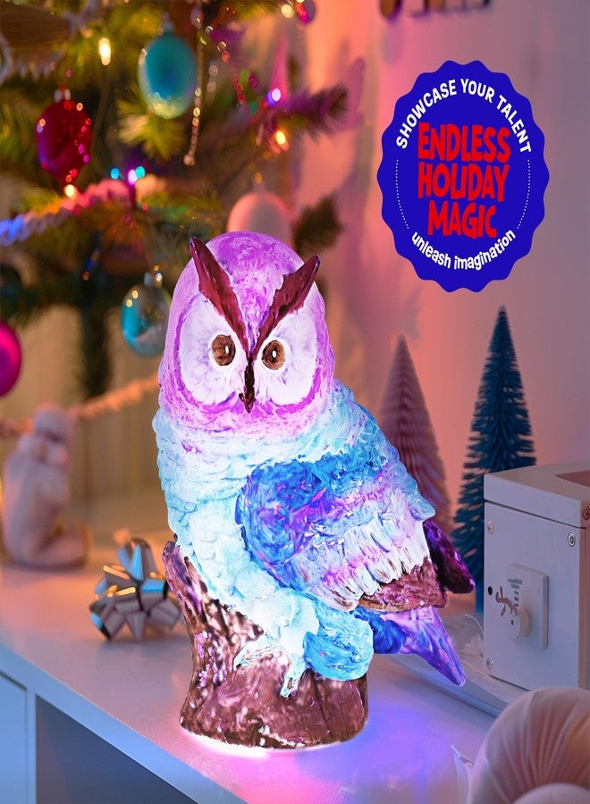LAOESE Paint Your Own Owl Lamp Kit, Art Supplies Painting Kits for Kids 6-12, Arts and Crafts for Kids Ages 8-12, Owl Toy Girls Boys Halloween Birthday Christmas Gifts Ages 3 4 5 6 7 8 9 10 11 12+ - Image 3