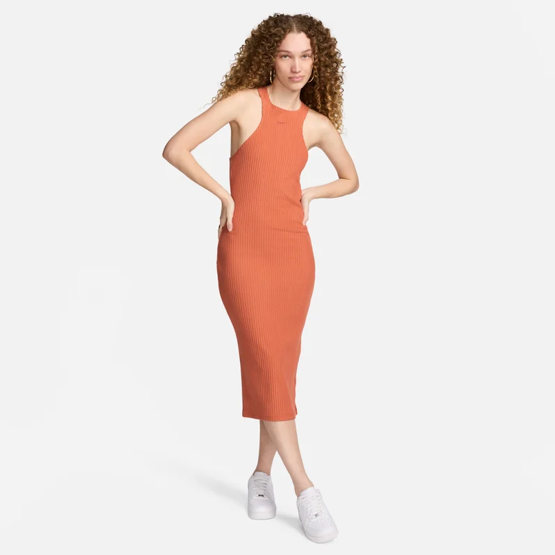 Nike burnt orange Women's Sportswear Chill Midi Dress for Women | Best Price UAE