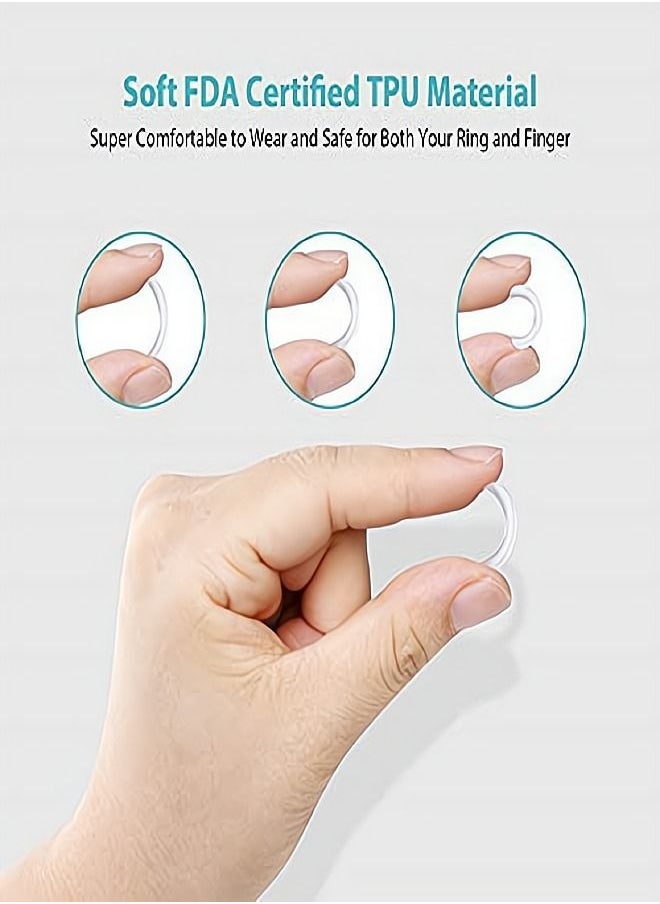 SYOSI - Ring Size Adjuster, 8 Pcs Invisible Ring Size Adjuster for Loose Rings with 8 Sizes, Ring Adjuster Fit Any Rings Guard Spacer, Ring Size Reducer Spacer Ring Guard - Image 1