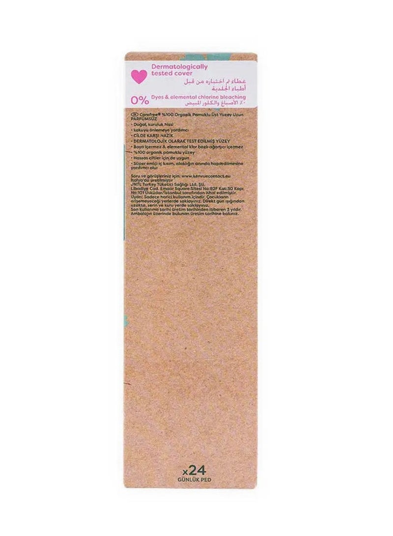 Carefree 100% Organic Cotton Topsheet Long Size 24 Pads - Image 2