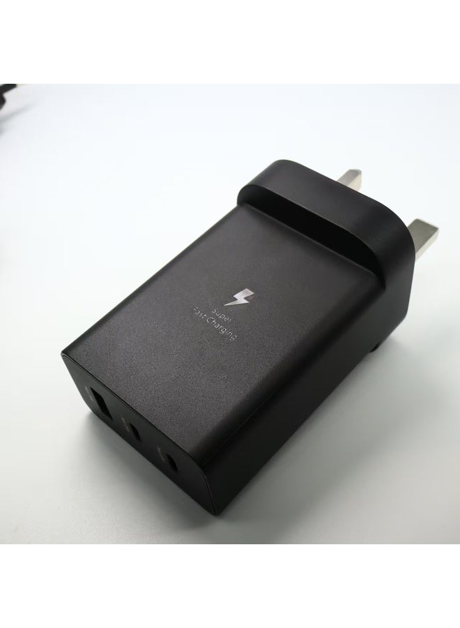 65W Fast Charger for Galaxy Three-Port Charger Head with USB Type-C Charging Cable, S25 Ultra S24 Ultra S23 Ultra S23 Plus S23 S23 S22 Ultra S22 S21 Ultra S21 S21 A54 A53 A52A - Image 3
