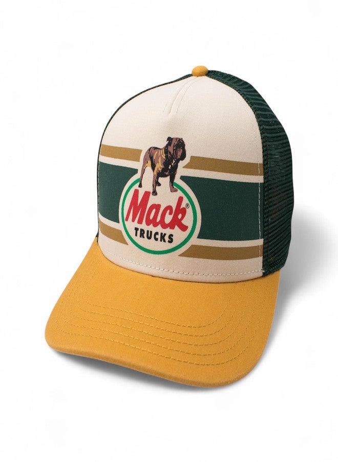 AMERICAN NEEDLE Mack Trucks Officially Licensed Sinclair Trucker Apparel Adjustable Baseball Hat, Dark Green/Ivory/Mustard (21001A-MACKT-DGIM) - Image 1