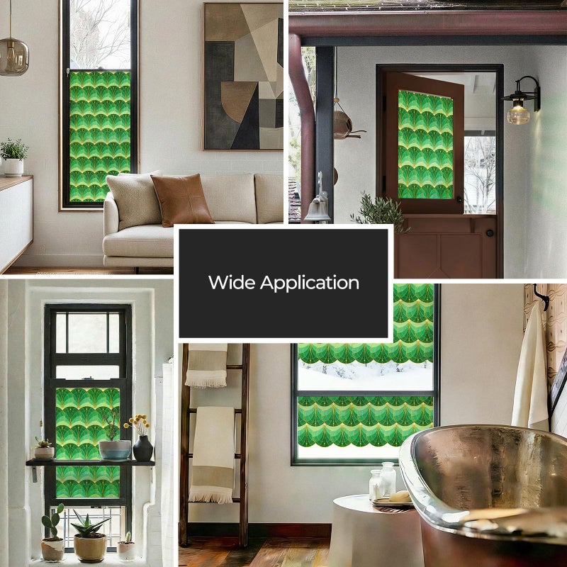 ADD.HERES 3D Stained Glass Window Film, Decorative Window Privacy Film for Bathroom,Front Door,Home, Sun Blocking Heat Control,Static Cling,Aqua Luster 23.6inch x 35.4inch - Image 4