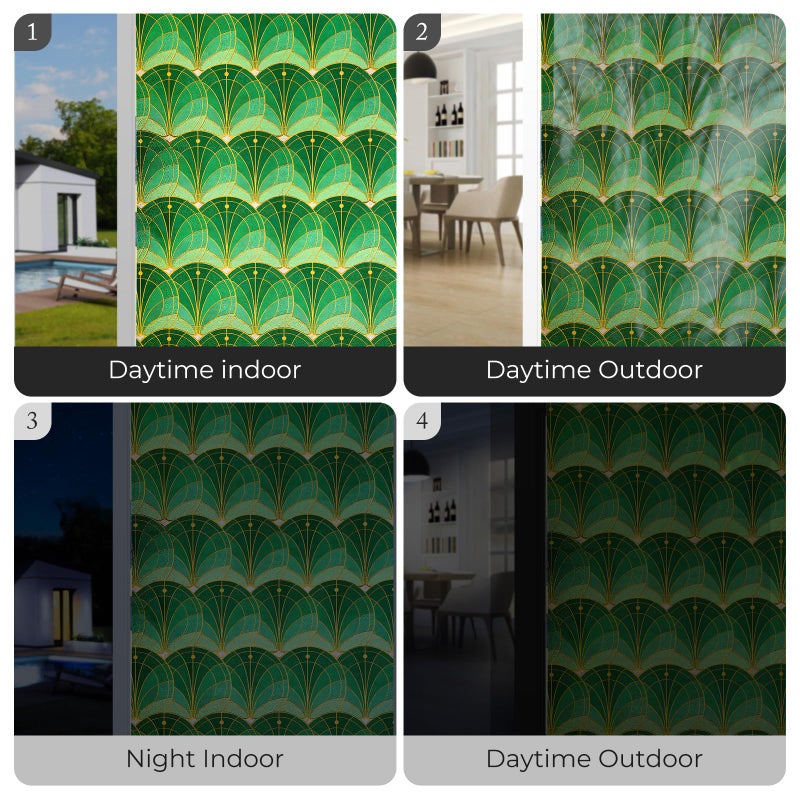 ADD.HERES 3D Stained Glass Window Film, Decorative Window Privacy Film for Bathroom,Front Door,Home, Sun Blocking Heat Control,Static Cling,Aqua Luster 23.6inch x 35.4inch - Image 3