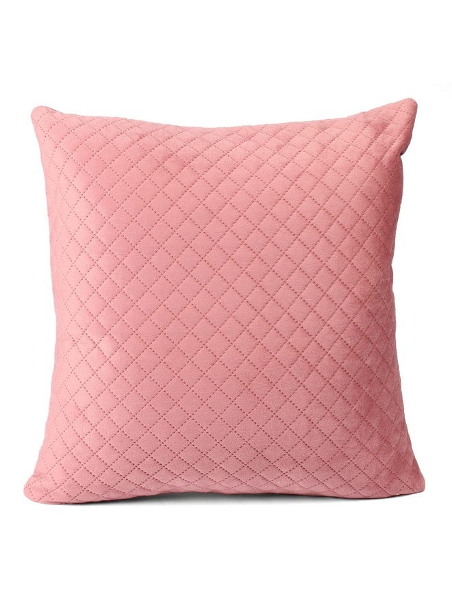 STITCHNEST Set of 2 Cushion Cover | Quilted Velvet | Peach| Soft & Premium Look | 12x12 Inches | Fit for Sofa & Living Room Décor - Image 4