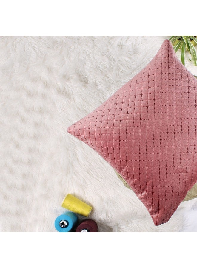 STITCHNEST Set of 2 Cushion Cover | Quilted Velvet | Peach| Soft & Premium Look | 12x12 Inches | Fit for Sofa & Living Room Décor - Image 3