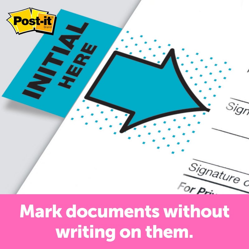 Post-it علامات بوست-إت الأولية هنا، 50/حامل، 2 حامل/عبوة، 1 بوصة عرض، أزرق (680-IH2) - Image 3