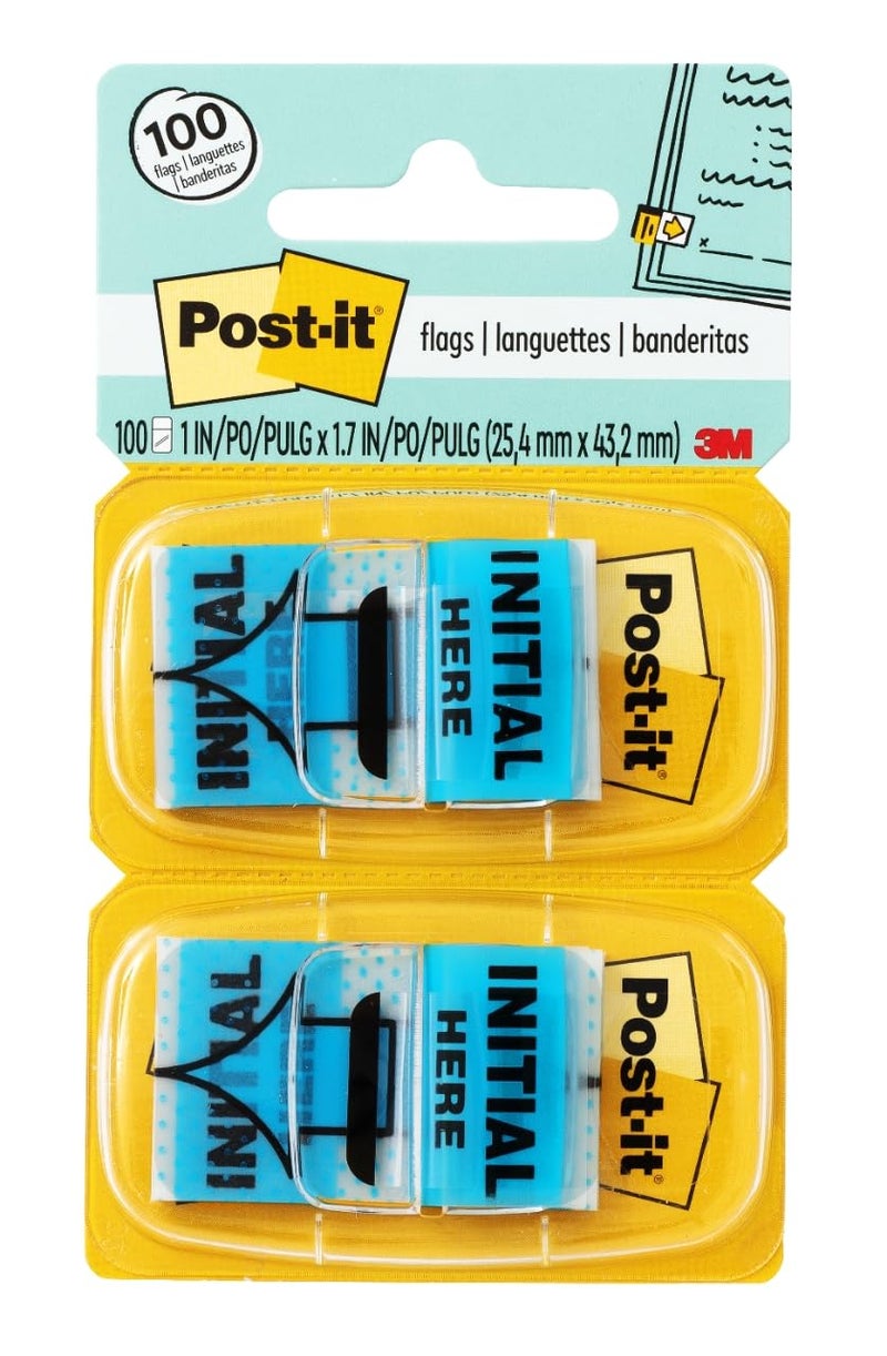 Post-it علامات بوست-إت الأولية هنا، 50/حامل، 2 حامل/عبوة، 1 بوصة عرض، أزرق (680-IH2) - Image 1