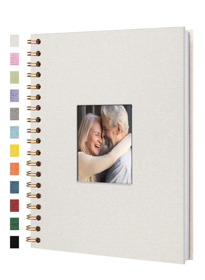 Yopih Linen Covered Scrapbook Photo Album, 10x10 Inches with Hardcover Kraft White Pages - Ideal for Travel, Wedding, Guest Book, Christmas, Baby Shower (20 Sheets/40 Pages) - Image 1