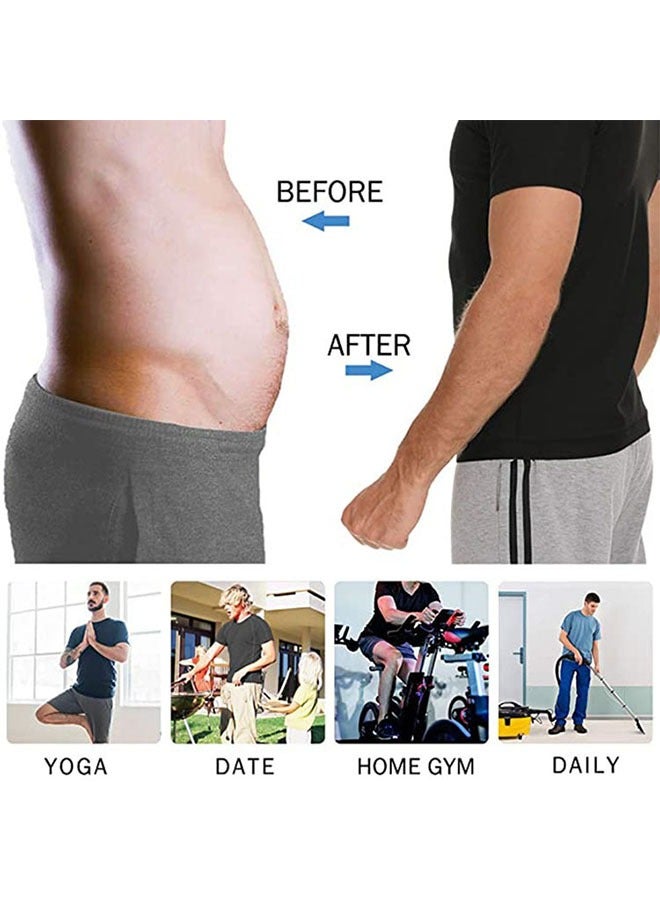 Generic Sauna Shirt For Men Short Sleeve Sauna Suit For Men Weight Loss Sweat Body Shaper For Men Gym Exercise Sauna Top - Image 5