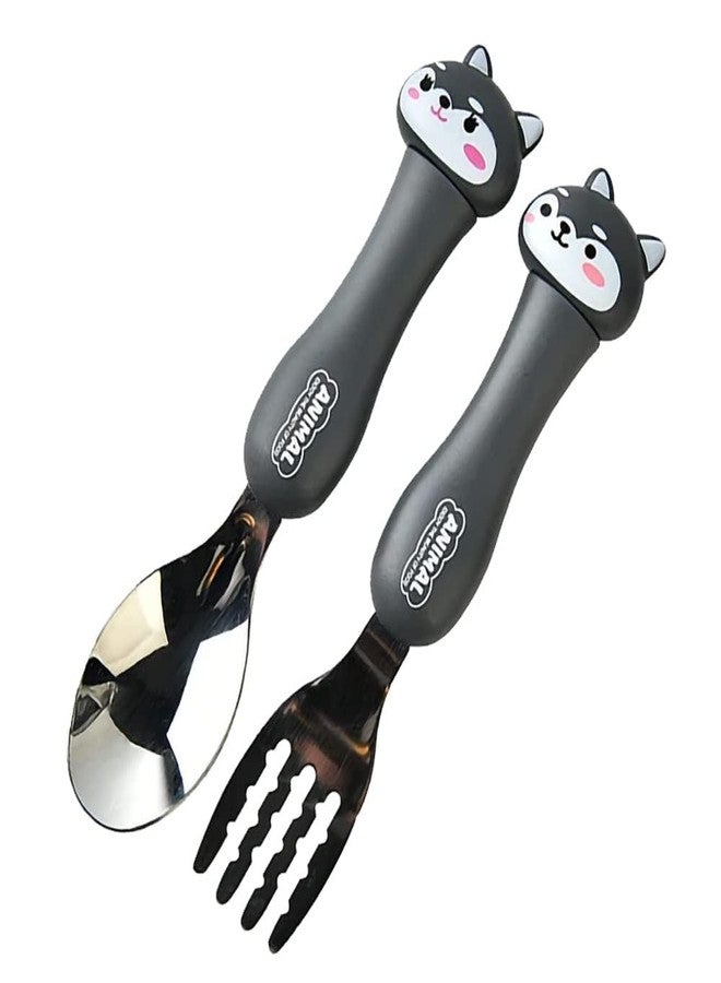 FASHRAMP Animal-Shaped Kids Spoon & Fork – Stainless Steel, Lightweight & Travel-Safe with Case - Image 1
