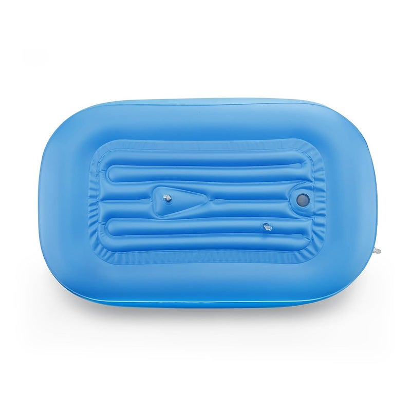 PandaEar Inflatable Dinosaur Baby Bathtub Foldable Baby Infant Bath Tub Toddler Bathtub with Air Pump Portable Travel NonSlip Shower Basin Mini Air Swimming Pool for Newborn Blue - Image 5