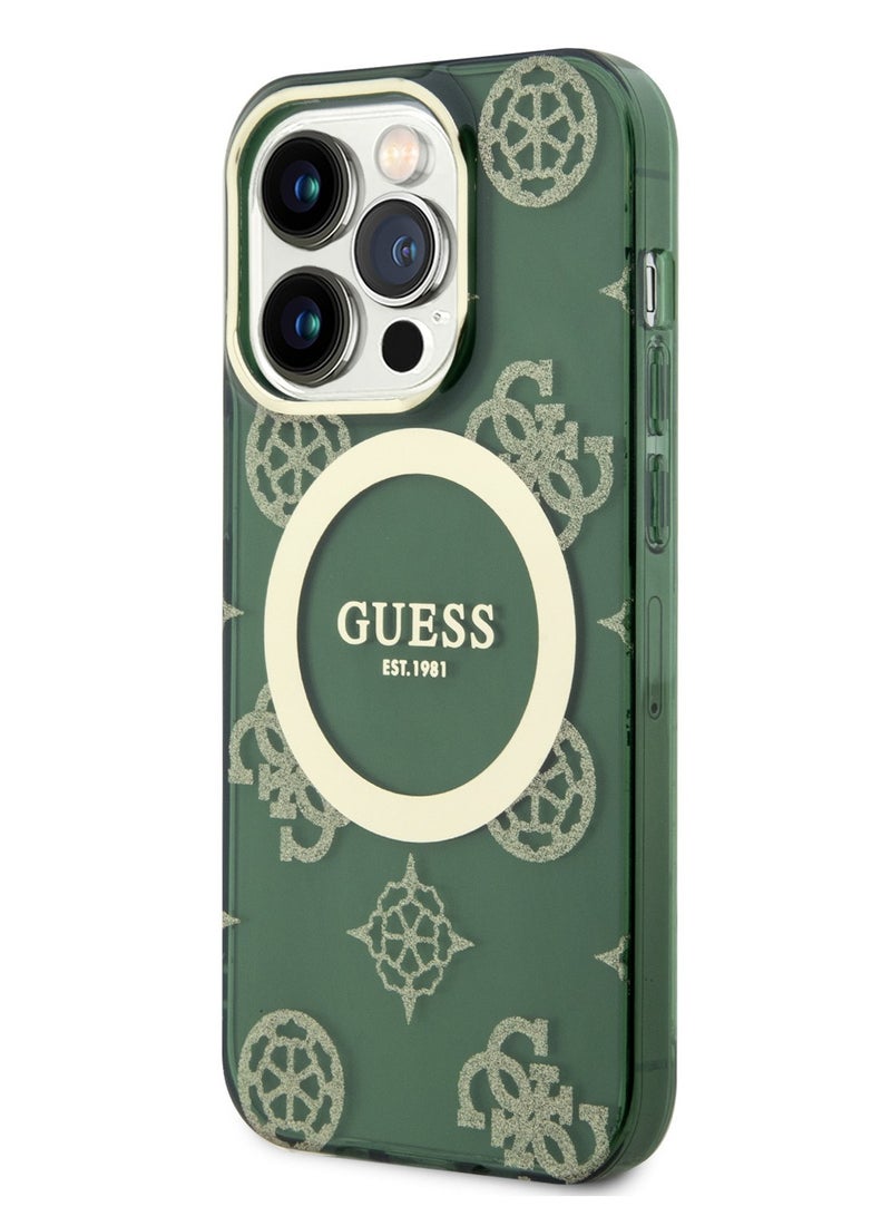 GUESS Magsafe IML Case for iPhone 15 Pro - Gold/Kaki - Image 3