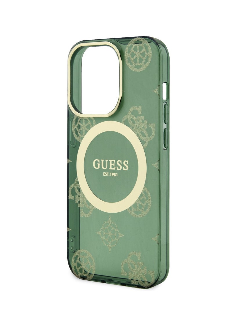 GUESS Magsafe IML Case for iPhone 15 Pro - Gold/Kaki - Image 4