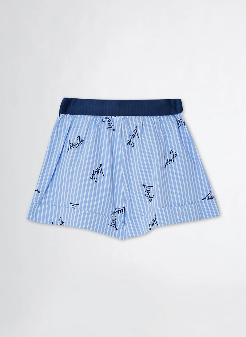 Liu Jo Striped Cotton Shorts