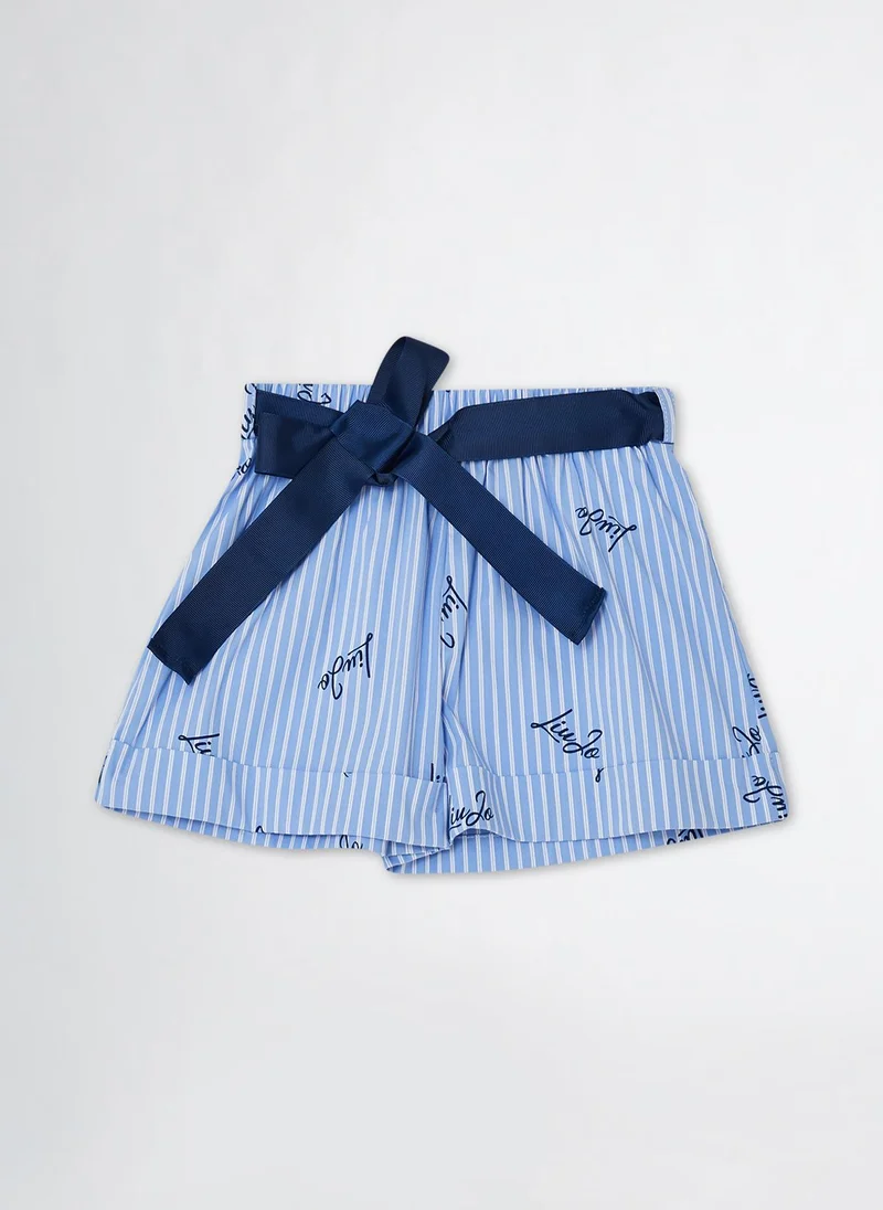 Liu Jo Striped Cotton Shorts