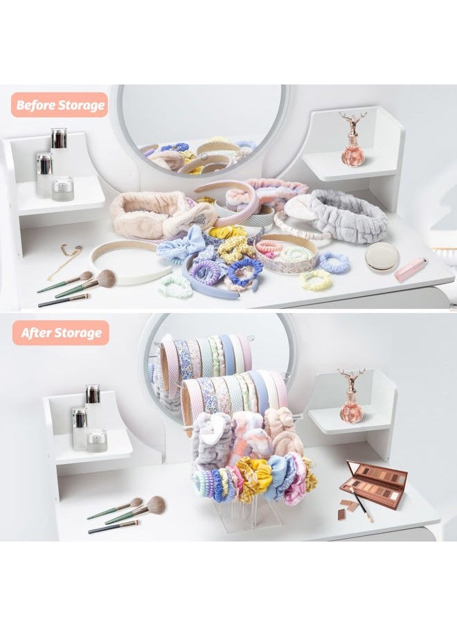 SMUK - Acrylic Headband Holder Organizer Storage, 3-Tier Clear Scrunchie Holder Stand Hair Accessories Organizer Hair Tie Display Headband Stand for Women and Girls - Image 1