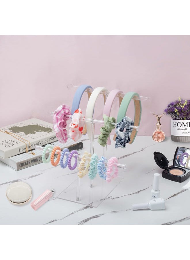 SMUK - Acrylic Headband Holder Organizer Storage, 3-Tier Clear Scrunchie Holder Stand Hair Accessories Organizer Hair Tie Display Headband Stand for Women and Girls - Image 1