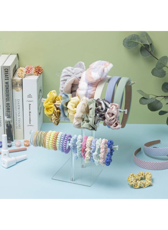 SMUK - Acrylic Headband Holder Organizer Storage, 3-Tier Clear Scrunchie Holder Stand Hair Accessories Organizer Hair Tie Display Headband Stand for Women and Girls - Image 1